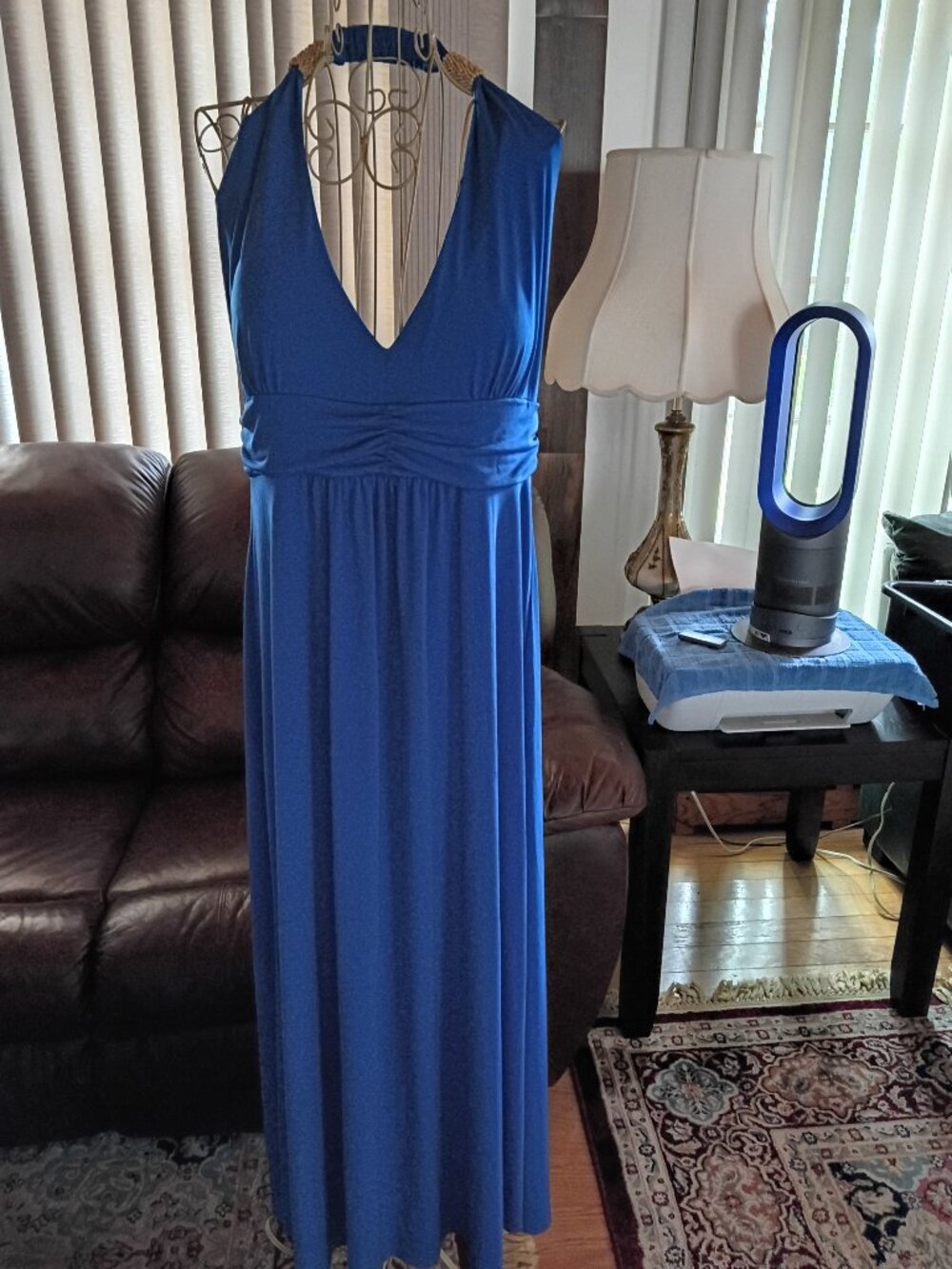 New Vintage MKM Blue dress w/ buckle front. Large